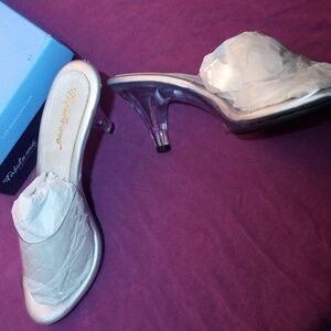 Clear Heeled Mules
